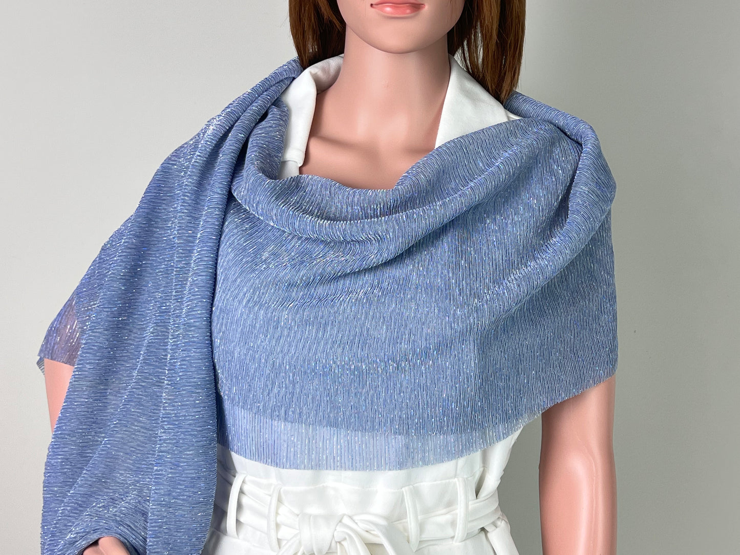 Luxemin Newyork Collection Blue Royal Women's Sparkle Shawls and Wraps