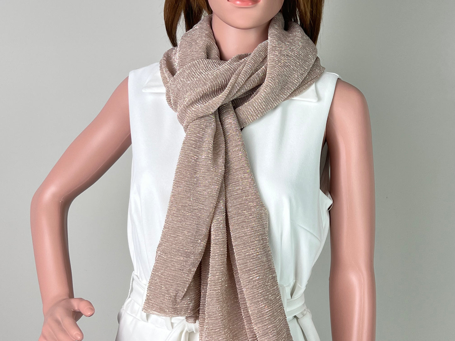 Luxemin Newyork Collection Khaki Women's Sparkle Shawls and Wraps