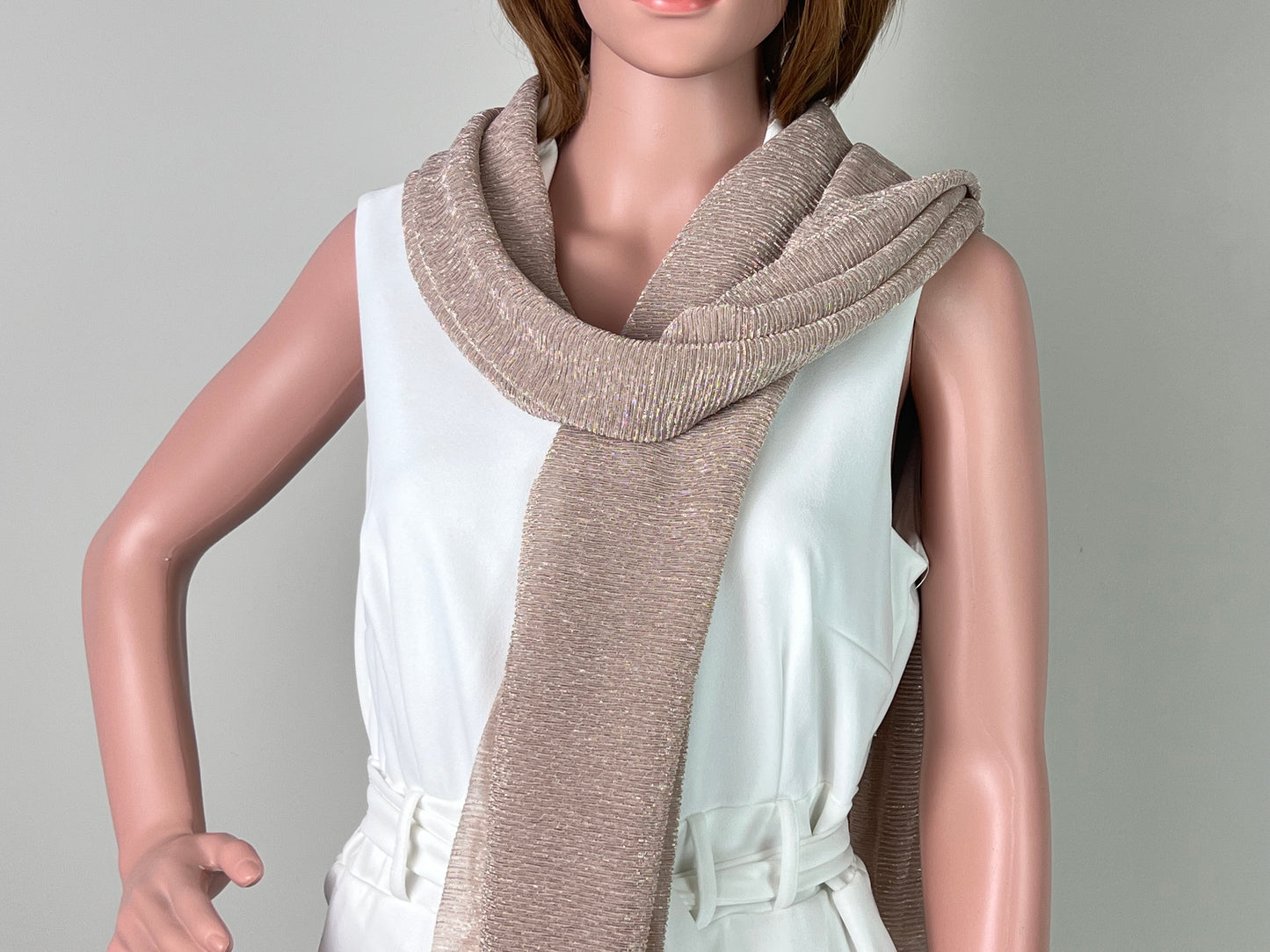 Luxemin Newyork Collection Khaki Women's Sparkle Shawls and Wraps