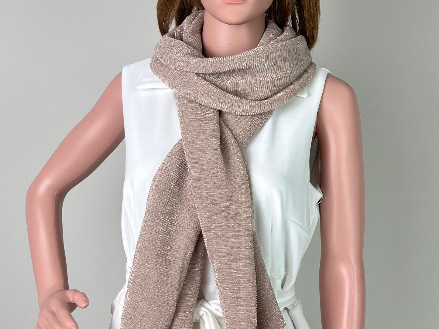 Luxemin Newyork Collection Khaki Women's Sparkle Shawls and Wraps