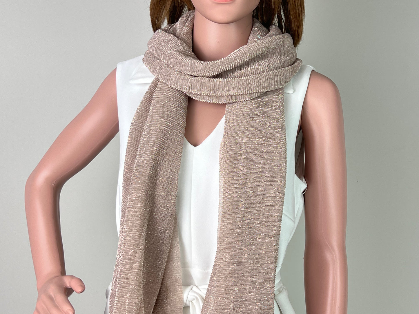 Luxemin Newyork Collection Khaki Women's Sparkle Shawls and Wraps