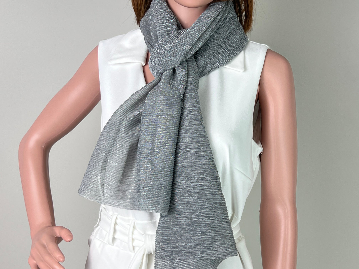 Luxemin Newyork Collection Gray Women's Sparkle Shawls and Wraps