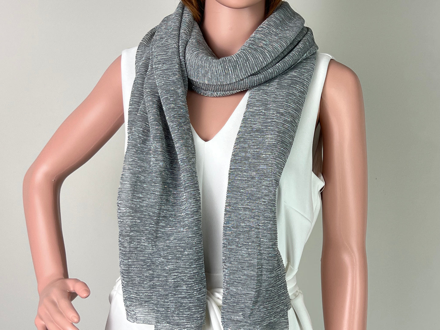 Luxemin Newyork Collection Gray Women's Sparkle Shawls and Wraps