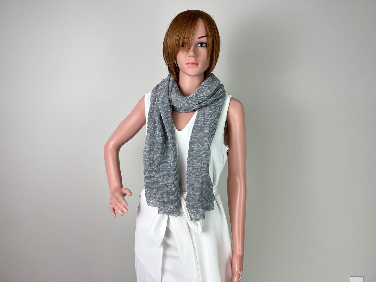 Luxemin Newyork Collection Gray Women's Sparkle Shawls and Wraps