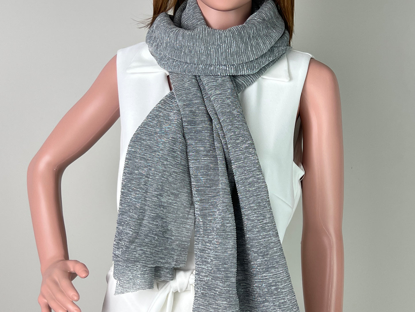 Luxemin Newyork Collection Gray Women's Sparkle Shawls and Wraps