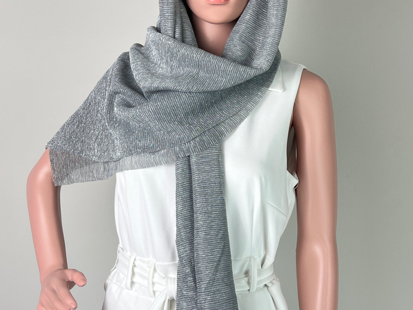 Luxemin Newyork Collection Gray Women's Sparkle Shawls and Wraps