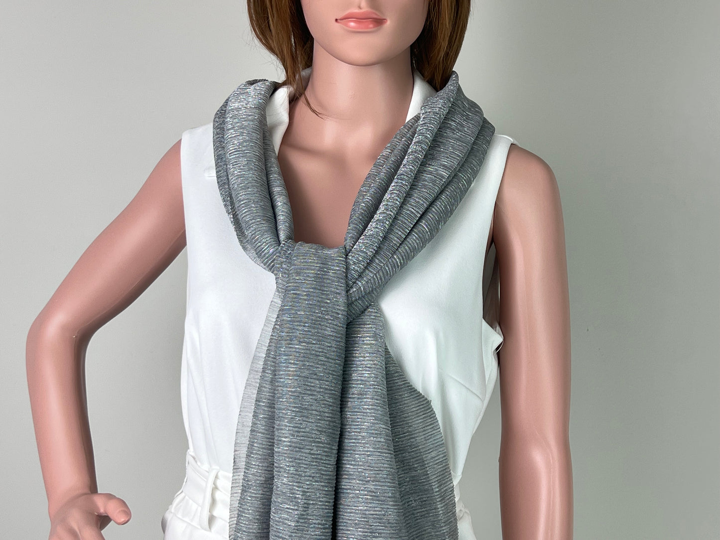 Luxemin Newyork Collection Gray Women's Sparkle Shawls and Wraps