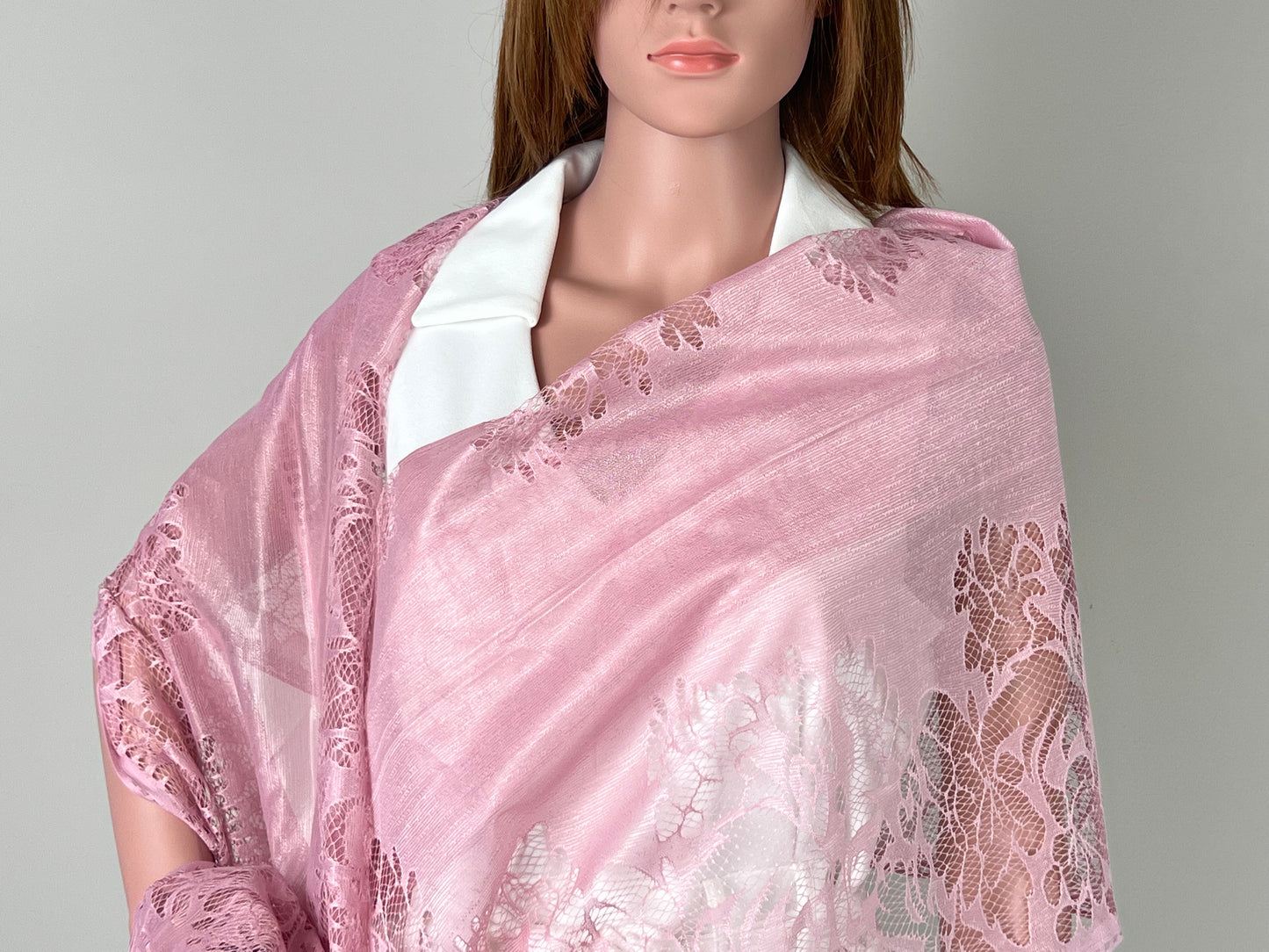 Luxemin New Orleans Collection Pink Women's Lace Shawls and Wraps for Wedding Party Dresses