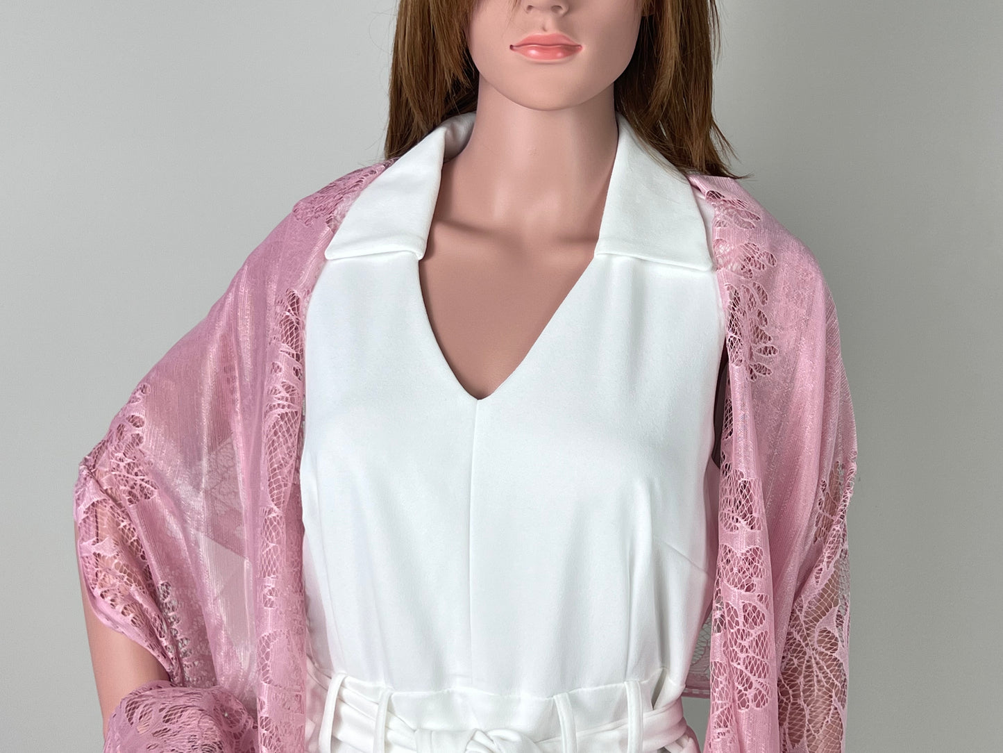 Luxemin New Orleans Collection Pink Women's Lace Shawls and Wraps for Wedding Party Dresses