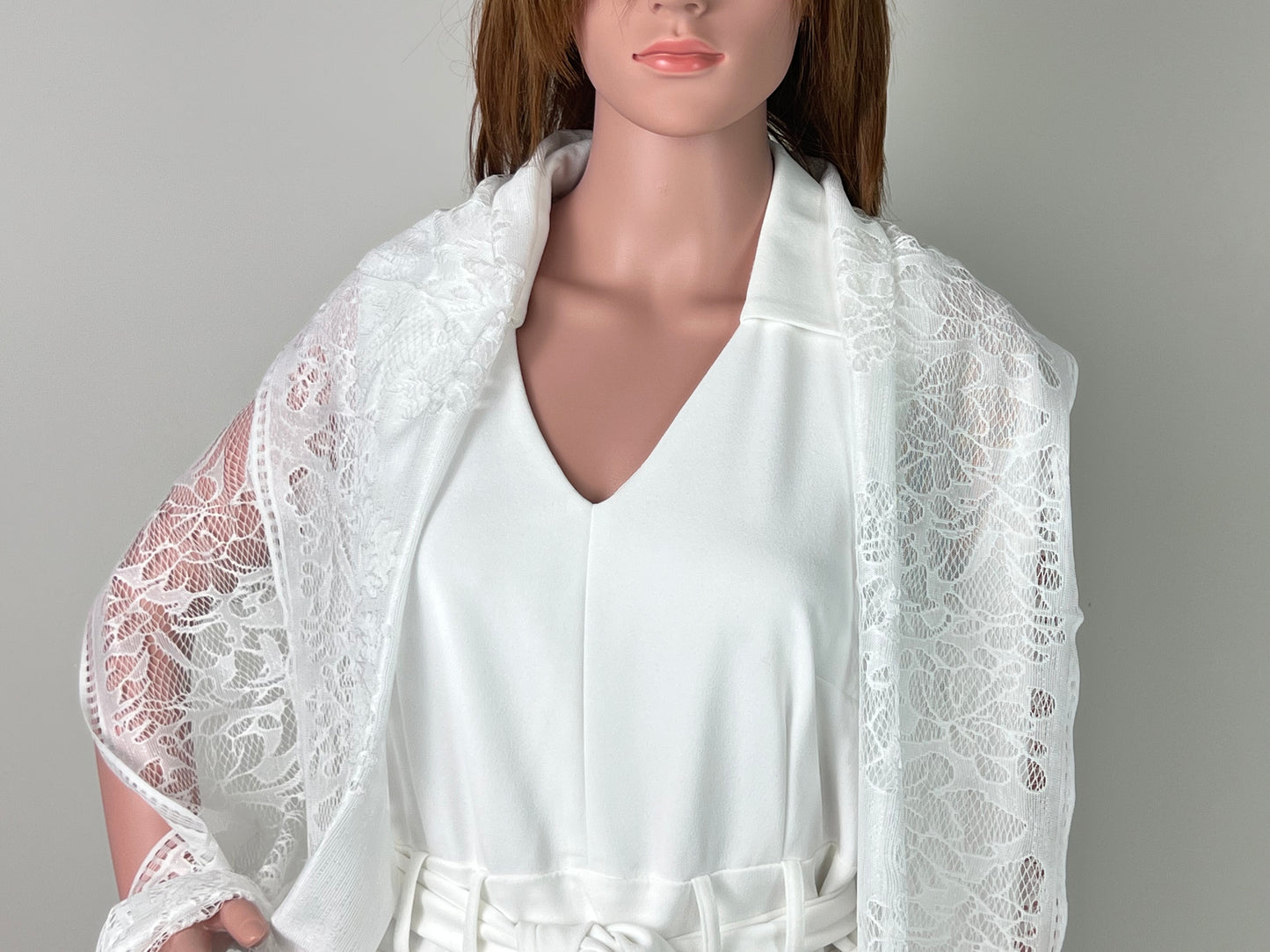 Luxemin New Orleans Collection White Women's Lace Shawls and Wraps for Wedding Party Dresses