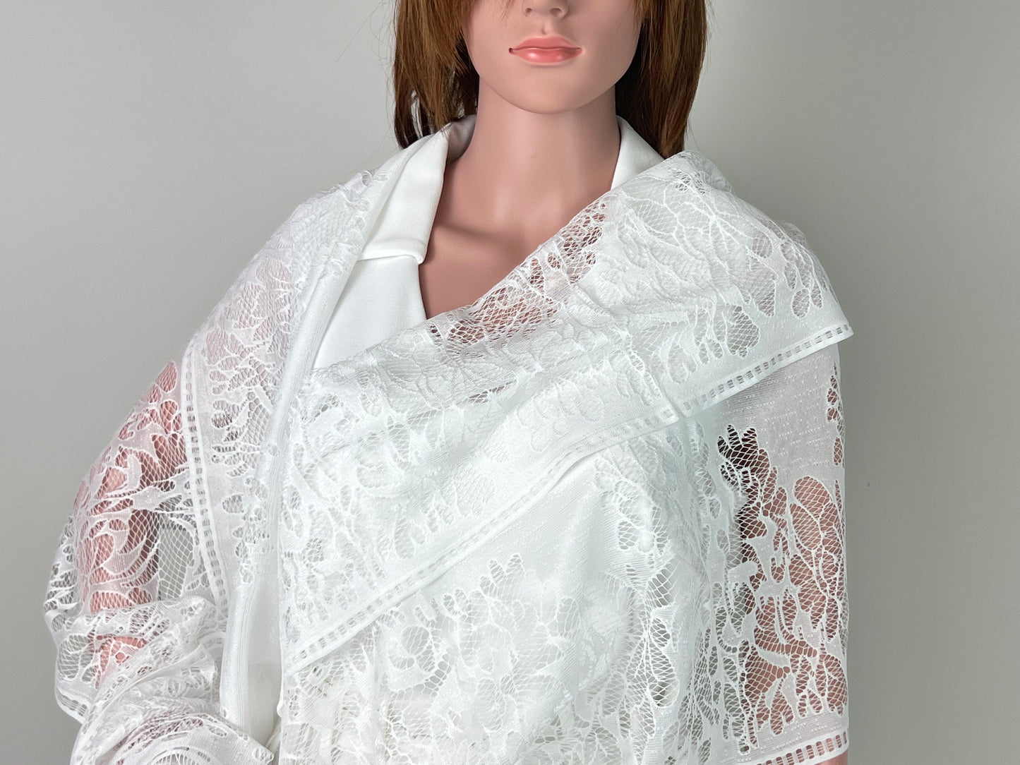 Luxemin New Orleans Collection White Women's Lace Shawls and Wraps for Wedding Party Dresses