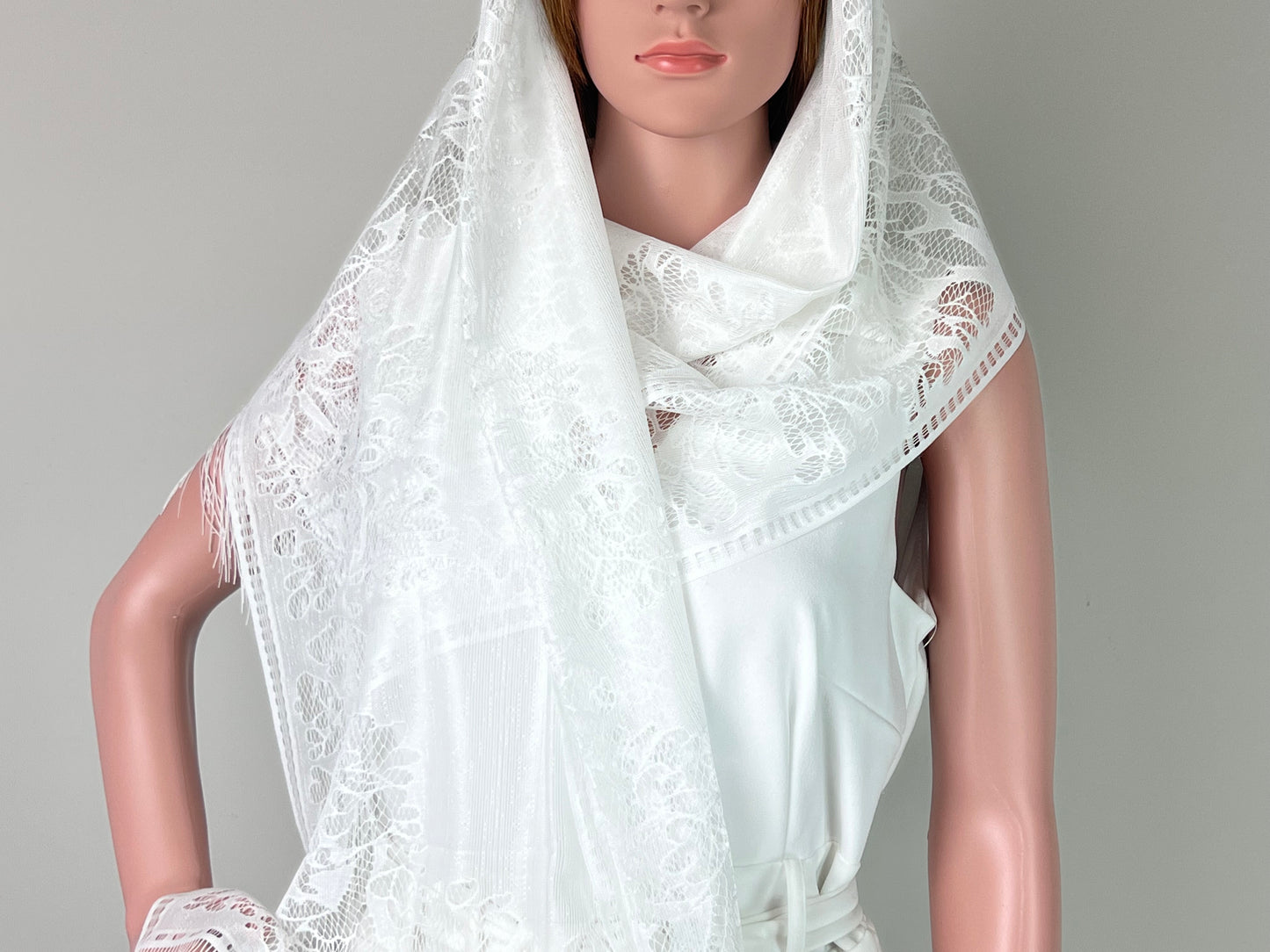 Luxemin New Orleans Collection White Women's Lace Shawls and Wraps for Wedding Party Dresses