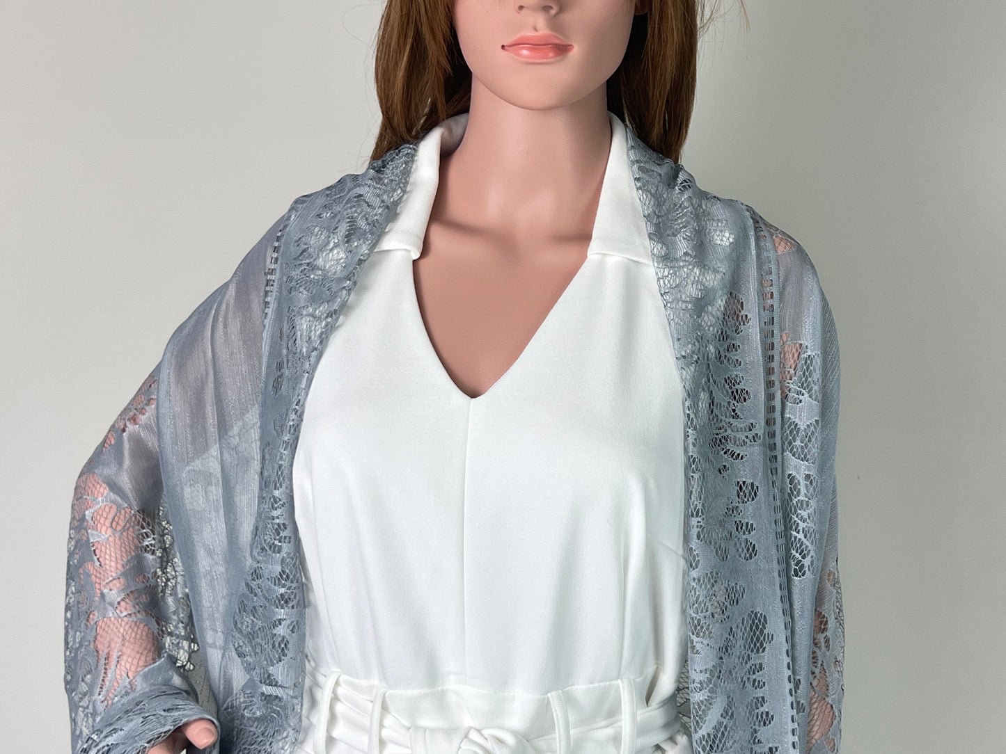 Luxemin New Orleans Collection Blue Women's Lace Shawls and Wraps for Wedding Party Dresses