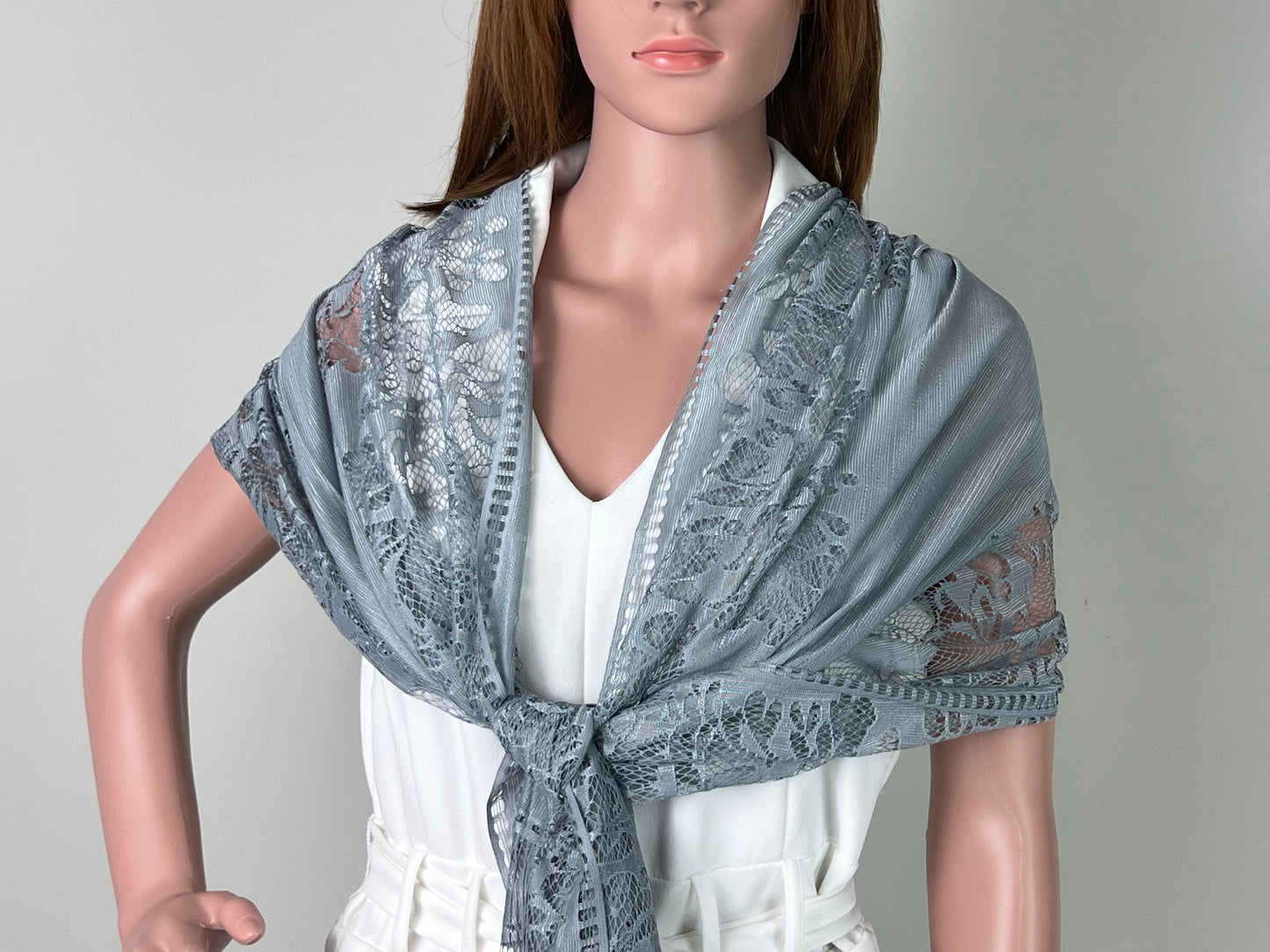 Luxemin New Orleans Collection Blue Women's Lace Shawls and Wraps for Wedding Party Dresses