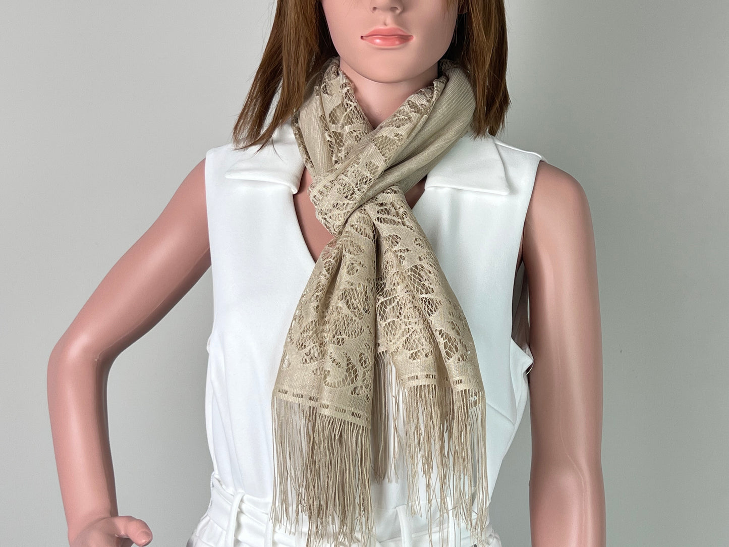 Luxemin New Orleans Collection Khaki Women's Lace Shawls and Wraps for Wedding Party Dresses