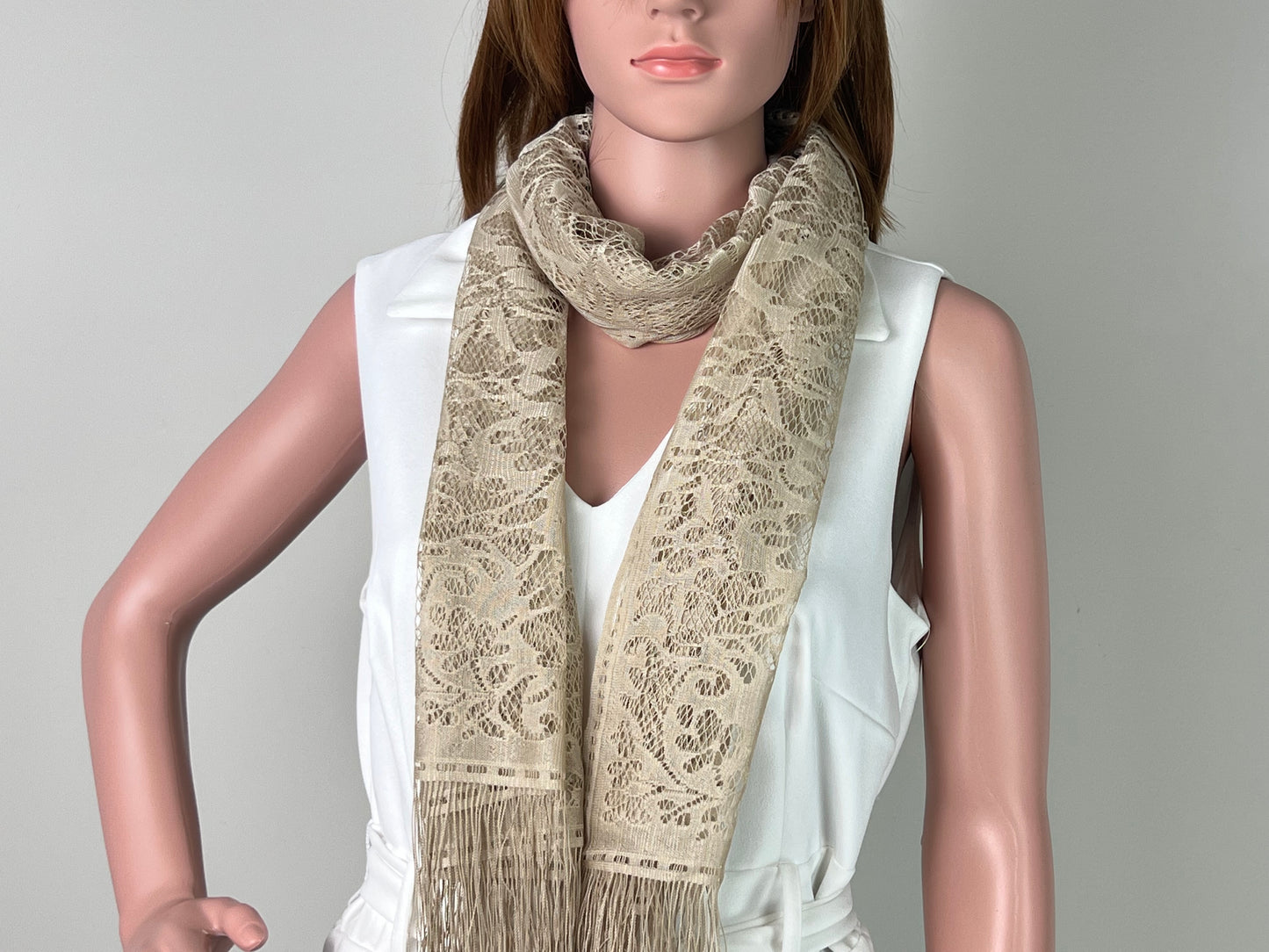 Luxemin New Orleans Collection Khaki Women's Lace Shawls and Wraps for Wedding Party Dresses