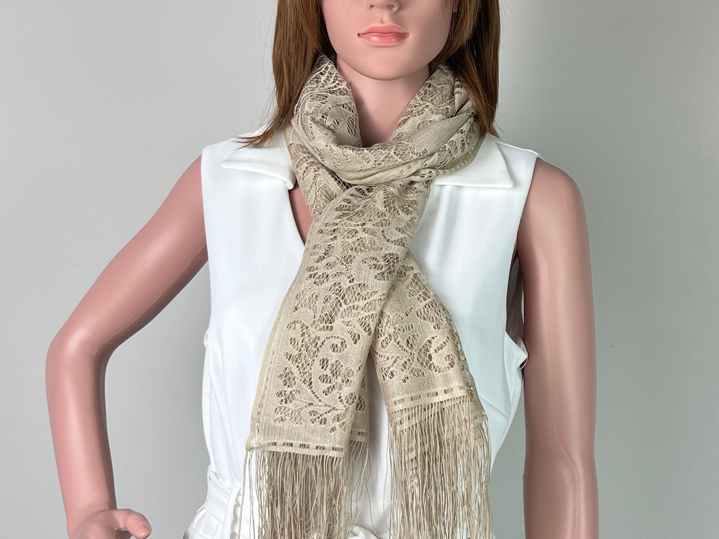 Luxemin New Orleans Collection Khaki Women's Lace Shawls and Wraps for Wedding Party Dresses