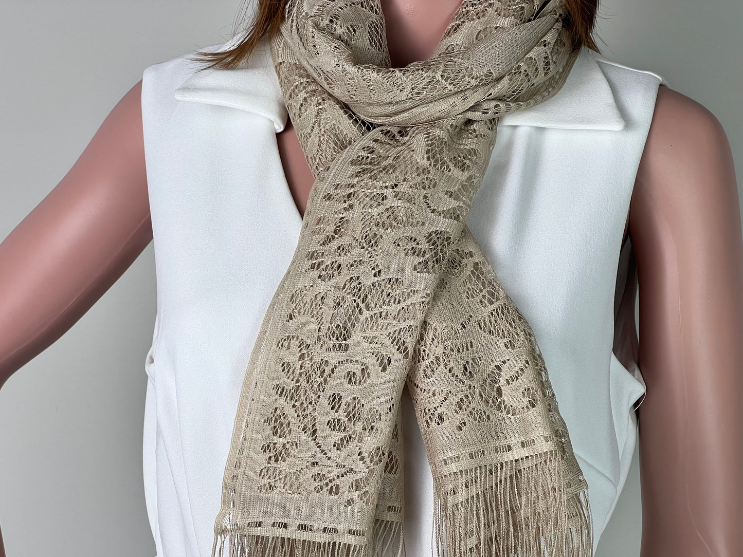 Luxemin New Orleans Collection Khaki Women's Lace Shawls and Wraps for Wedding Party Dresses