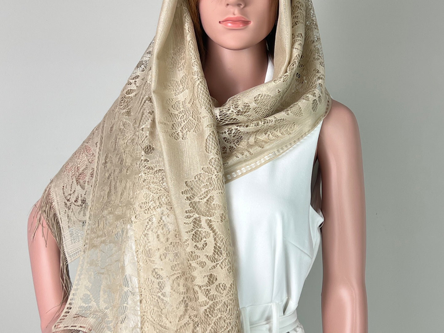 Luxemin New Orleans Collection Khaki Women's Lace Shawls and Wraps for Wedding Party Dresses