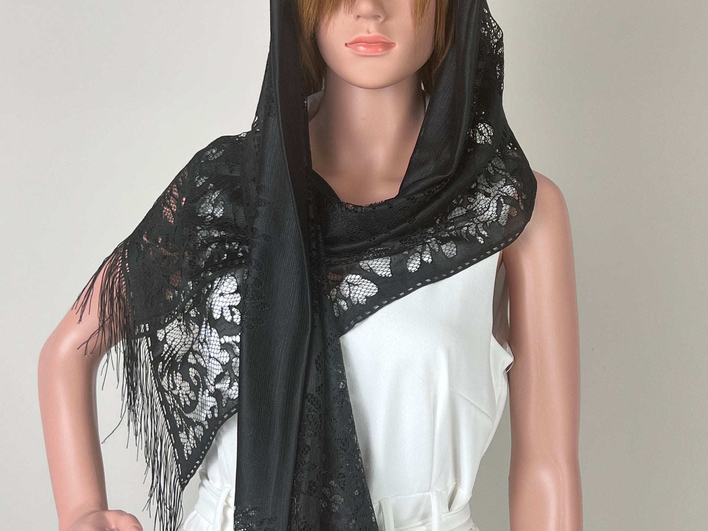 Luxemin New Orleans Collection Black Women's Lace Shawls and Wraps for Wedding Party Dresses