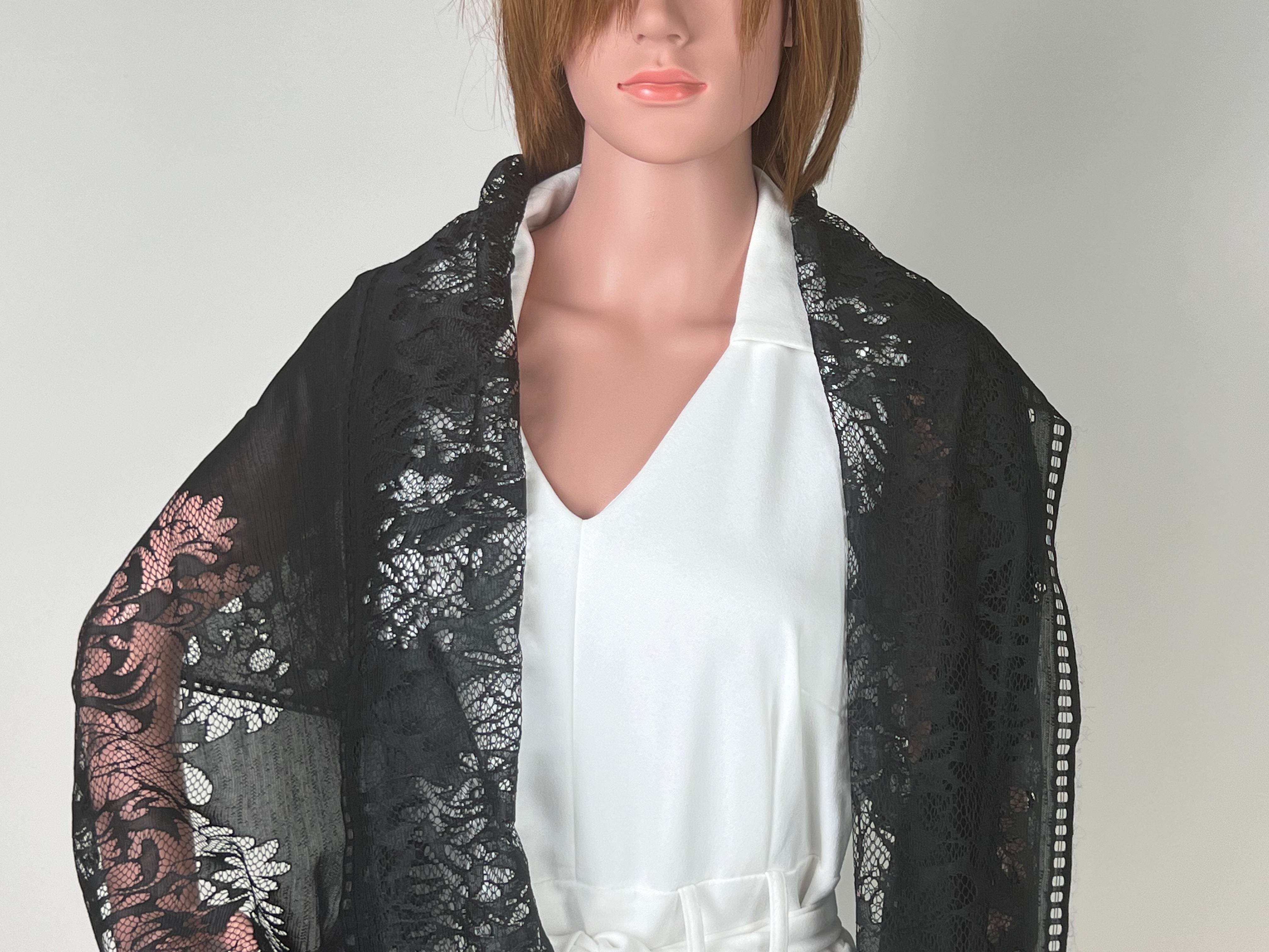 Luxemin New Orleans Collection Black Women's Lace Shawls and Wraps for