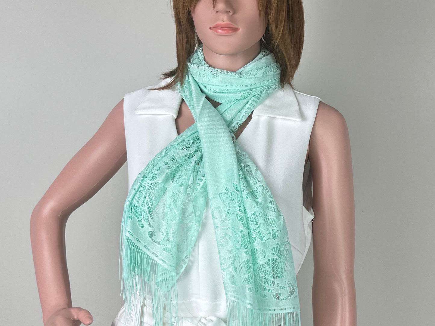 Luxemin New Orleans Collection Cyan Women's Lace Shawls and Wraps for Wedding Party Dresses