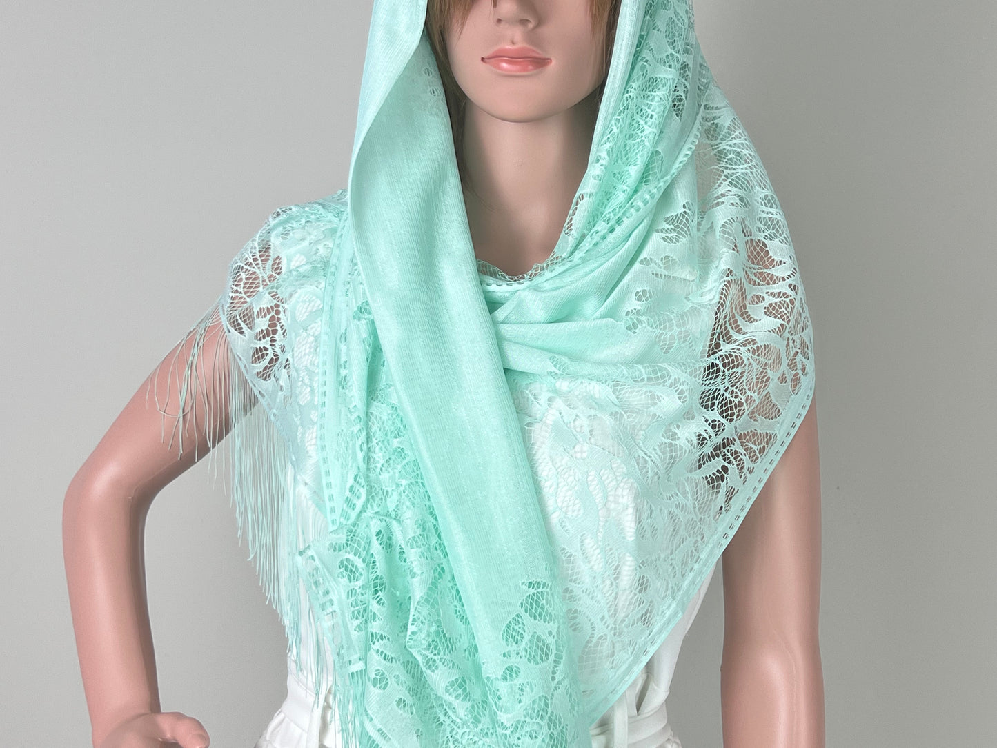 Luxemin New Orleans Collection Cyan Women's Lace Shawls and Wraps for Wedding Party Dresses