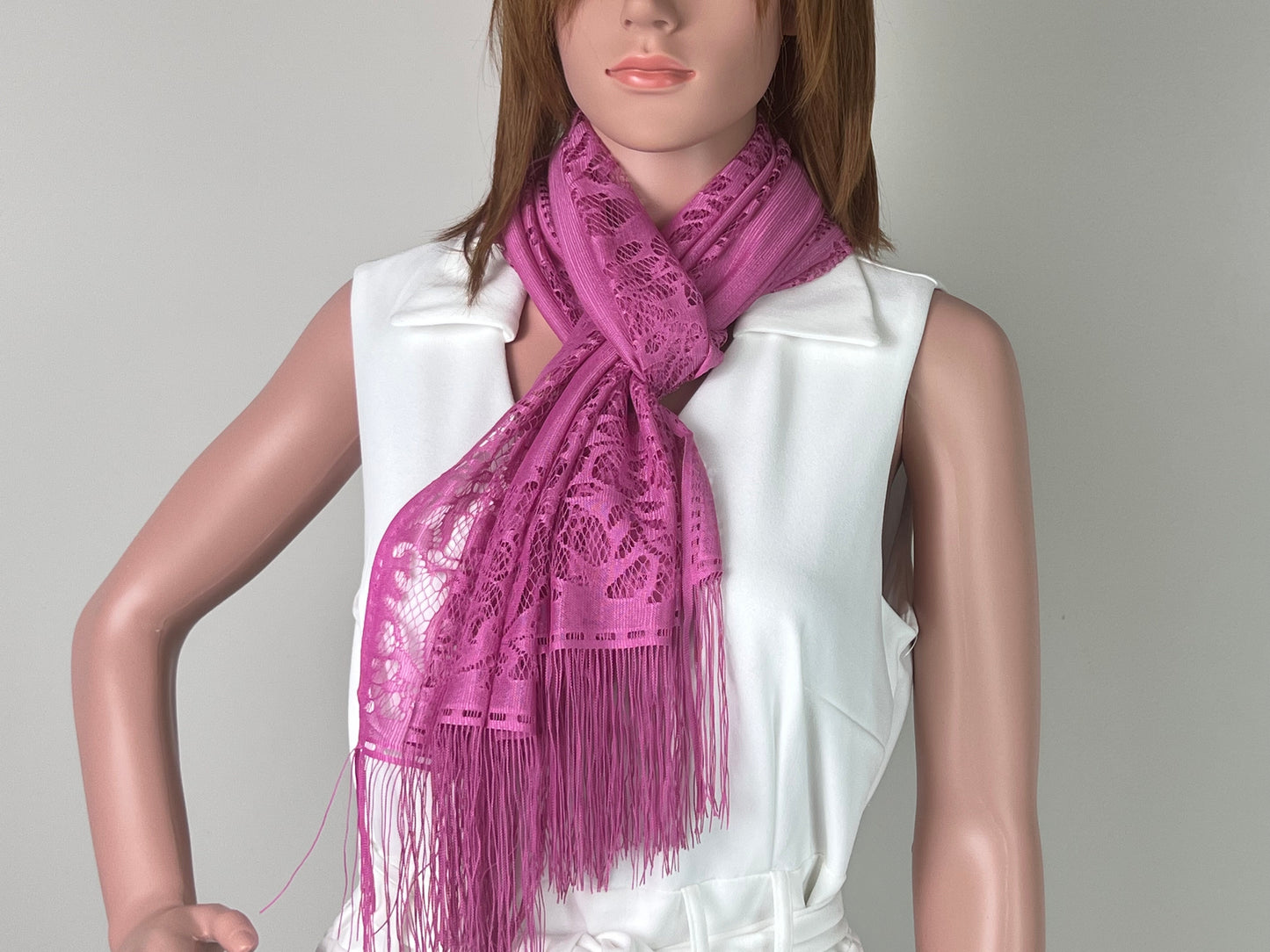 Luxemin New Orleans Collection Hot Pink Women's Lace Shawls and Wraps for Wedding Party Dresses