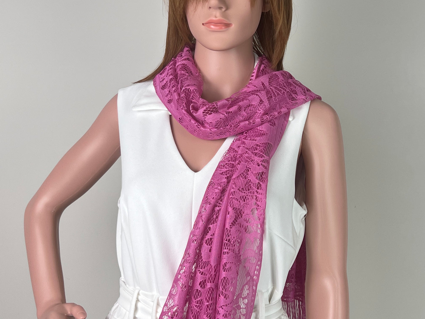 Luxemin New Orleans Collection Hot Pink Women's Lace Shawls and Wraps for Wedding Party Dresses