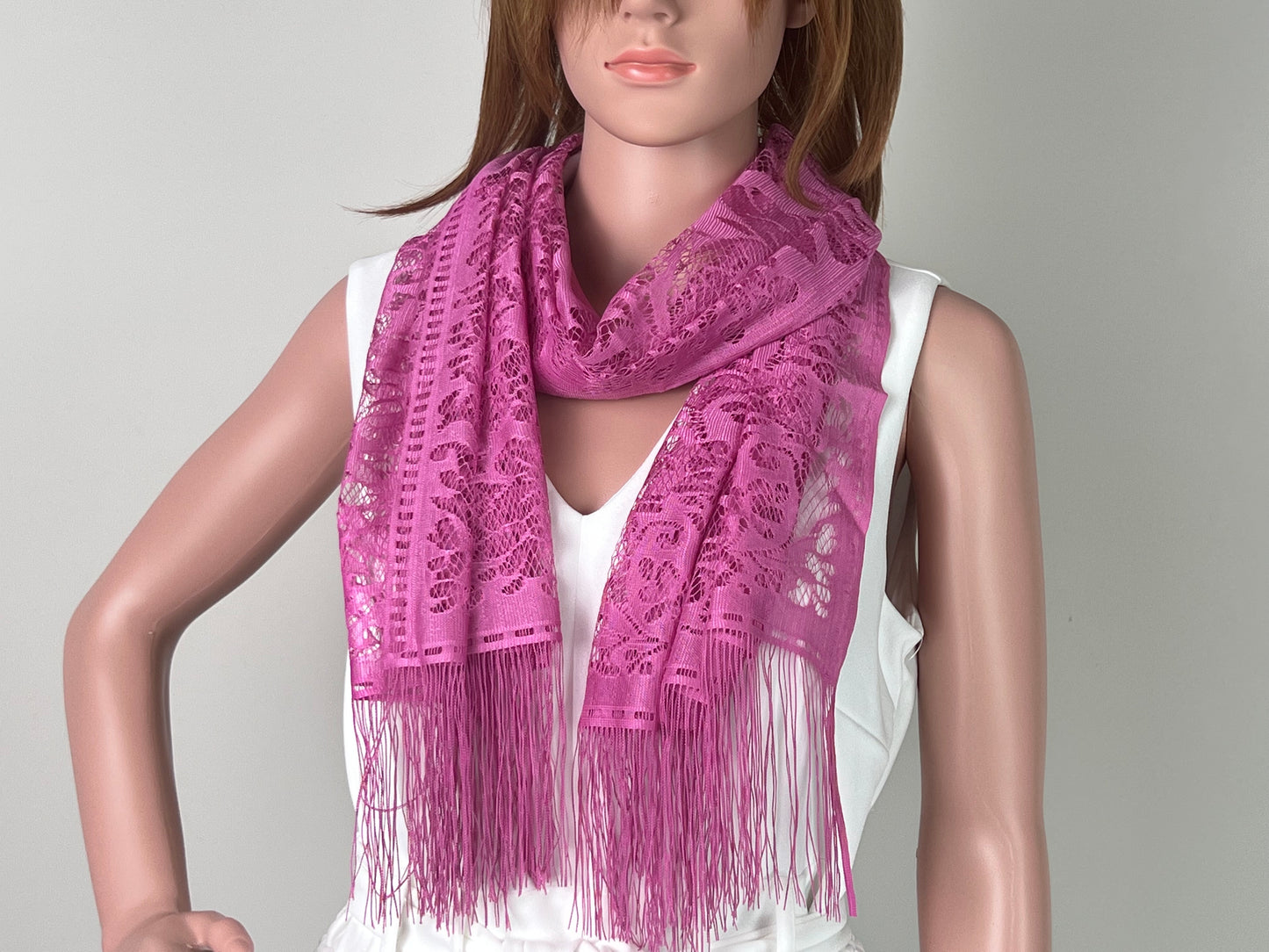 Luxemin New Orleans Collection Hot Pink Women's Lace Shawls and Wraps for Wedding Party Dresses