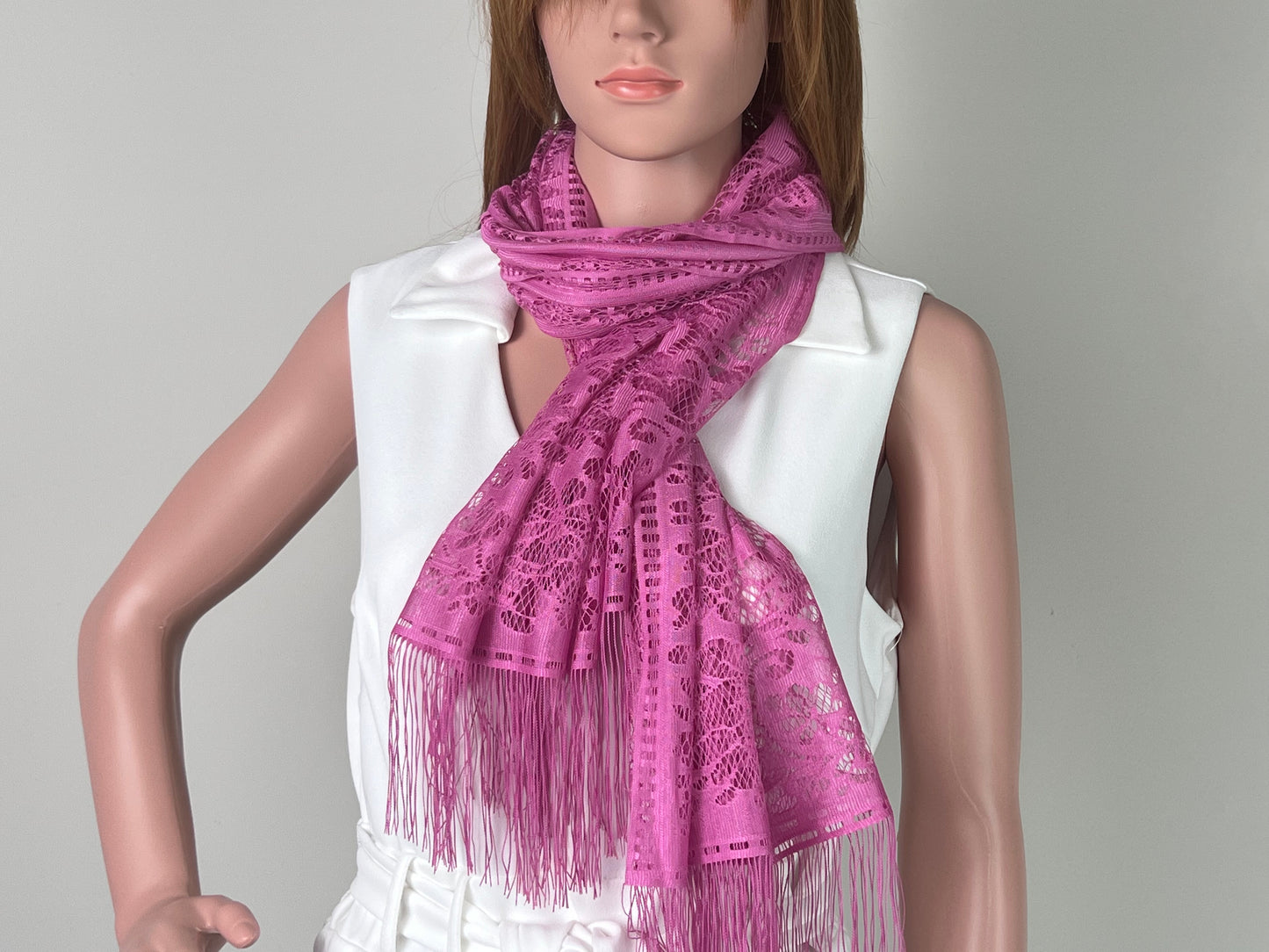 Luxemin New Orleans Collection Hot Pink Women's Lace Shawls and Wraps for Wedding Party Dresses