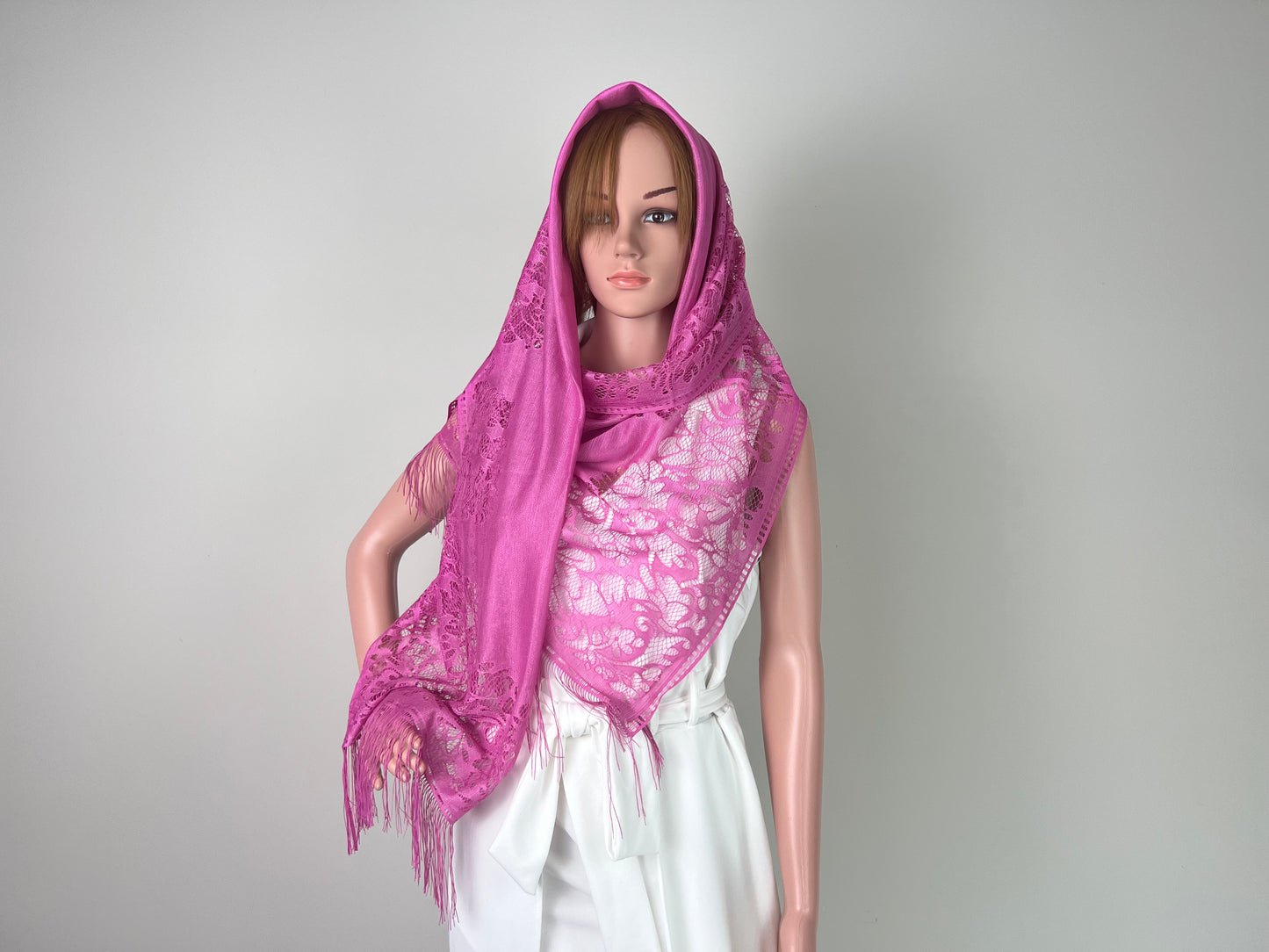 Luxemin New Orleans Collection Pink Women's Lace Shawls and Wraps for Wedding Party Dresses