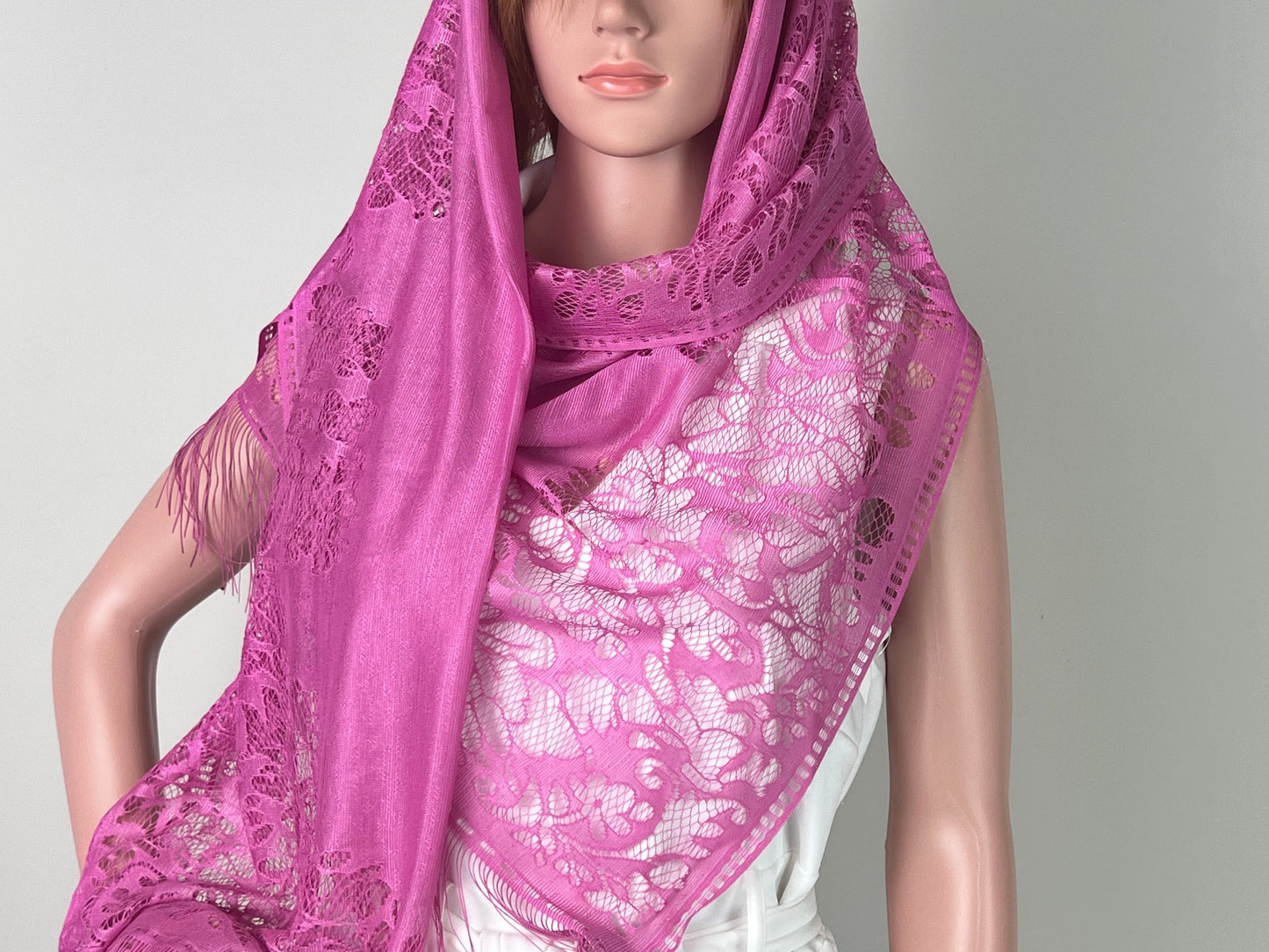 Luxemin New Orleans Collection Hot Pink Women's Lace Shawls and Wraps for Wedding Party Dresses