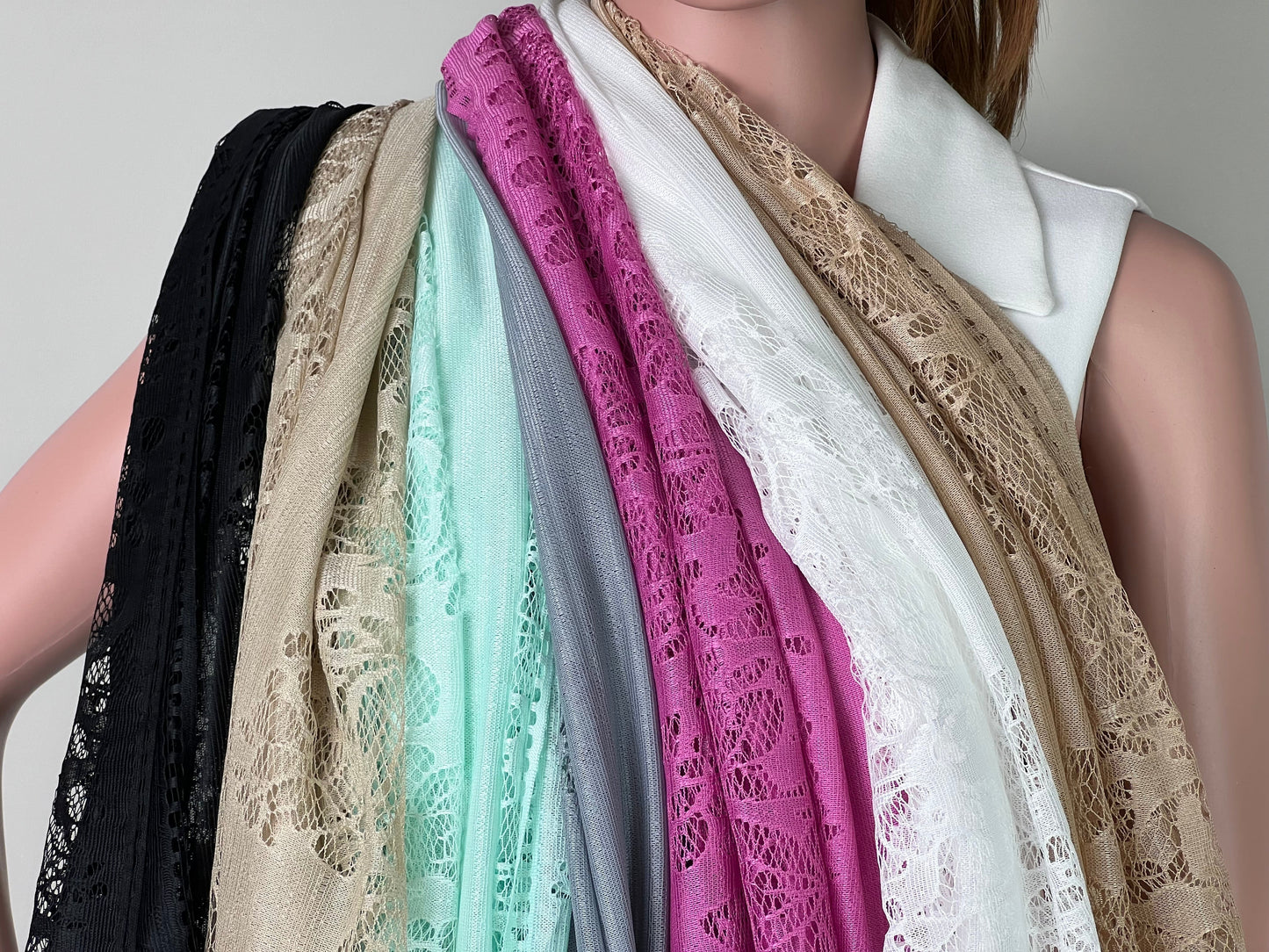 Luxemin New Orleans Collection White Women's Lace Shawls and Wraps for Wedding Party Dresses